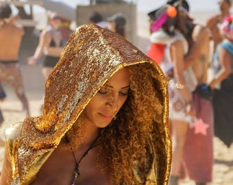 Reversible Sequin Goddess Robe- Multiple Colors- Color Changing Burning Man Festival Costume