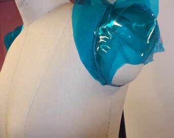 XS/S Blue Clear Shrug -tinted PVC layered shrug from Artifice Clothing