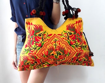 Ethnic Hmong Vintage style Tote Thai Shoppers Shoulder Bag