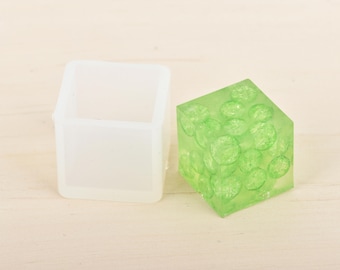 1 RESIN CUBE Mold, Silicone Mold to make cube 35mm square (1-3/8"), bath bomb mold, soap mold, clay mold, reusable, tol0776