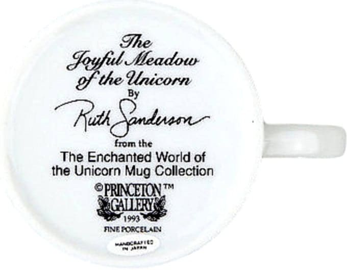 Unicorn Mug, Vintage Coffee Cup, Joyful Meadow of the Unicorn, Ruth Sanderson, Hand Crafted, Japan