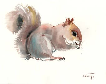 Watercolor Squirrel 