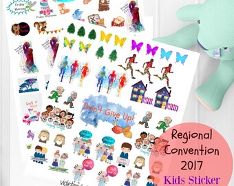 JW Kids, 2017 Regional Convention, Printable Sticker Pack, 2017 Regional Convention Notebook, JW Gifts, JW org, Jw convention, Jw stickers