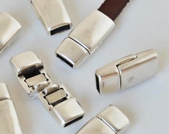 5mm flat leather magnetic clasp, Silver Zamak Magnetic Clasps for jewelry supplies, ,