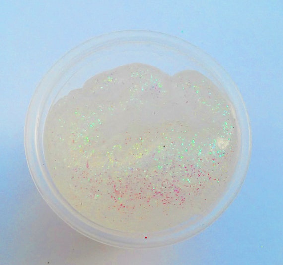 White Glitter Slime Iridescent clear slime Pearl Shimmery Snow