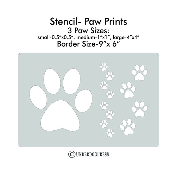 xl stencil paw prints