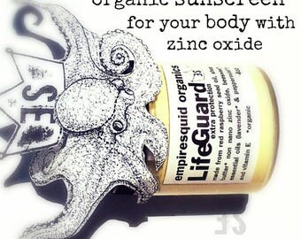Organic Sunscreen with Zinc Oxide and Beeswax - Natural Sunscreen - Organic Sunblock - All Natural Sunblock - Organic Sun Screen
