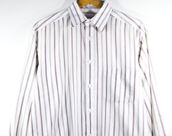VTG RETRO SHIRT ϟ Oxford Classic Striped Vintage Button Down Top