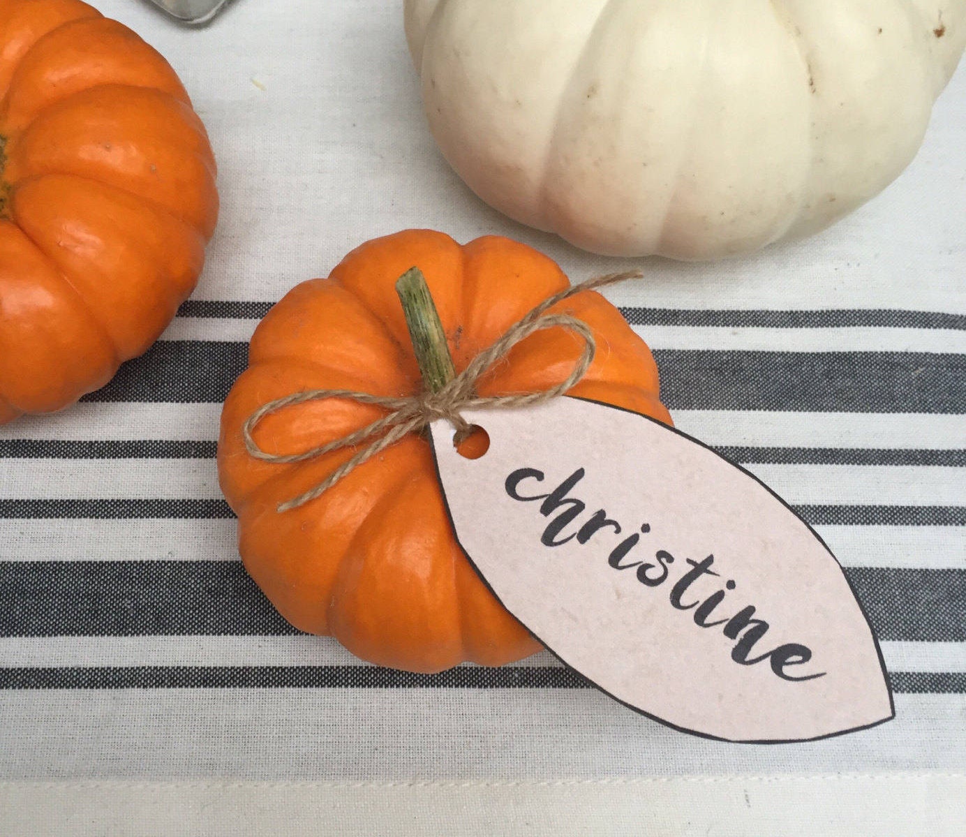 printable pumpkin leaf tags thanksgiving table decor fall