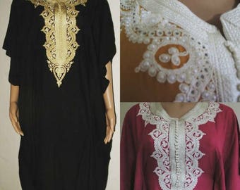 Kaftan Maxi Dress Moroccan Abaya Dubai Long Arabian Farasha Caftan Plus size start from size 6 US 8 UK Premium Cotton Not see through