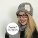Floral Hat CROCHET PATTERN - Newsboy Cap Pattern - Brimmed Hat - Visor Cap - Crochet Hat Pattern - Asymmetrical Hat