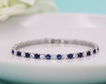 Sapphire Blue Bracelet, wedding bracelet, cz bracelet, cubic zirconia bracelet, bridal jewelry, blue wedding bracelet 535338409