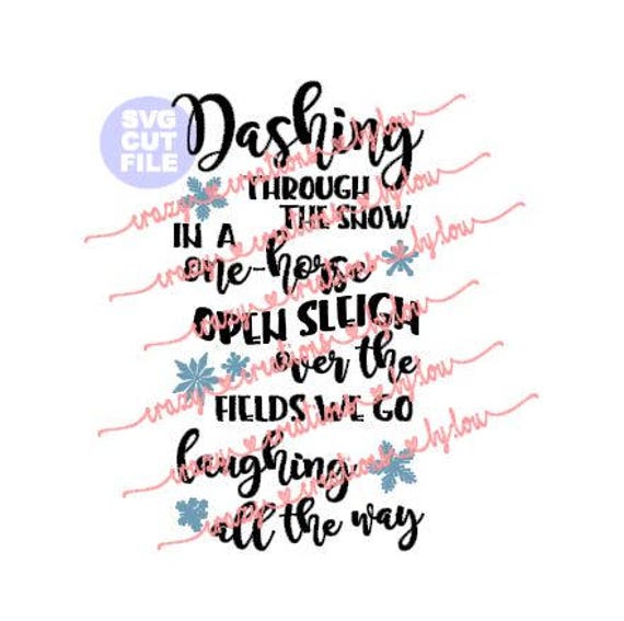 Dashing Through The Snow digital cut file for