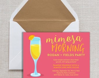 Big Business Launch Invitation, Rodan and Fields Skin Regimens, Rodan and Fields Cards, Independent Consultant Card, Mimosa Morning Invite