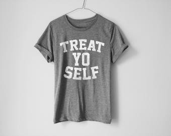 Treat Yo Self Shirt | Treat Yourself Shirt | Parks And Red Shirt | Funny Parks And Recreation Shirt | Leslie Knope Shirt