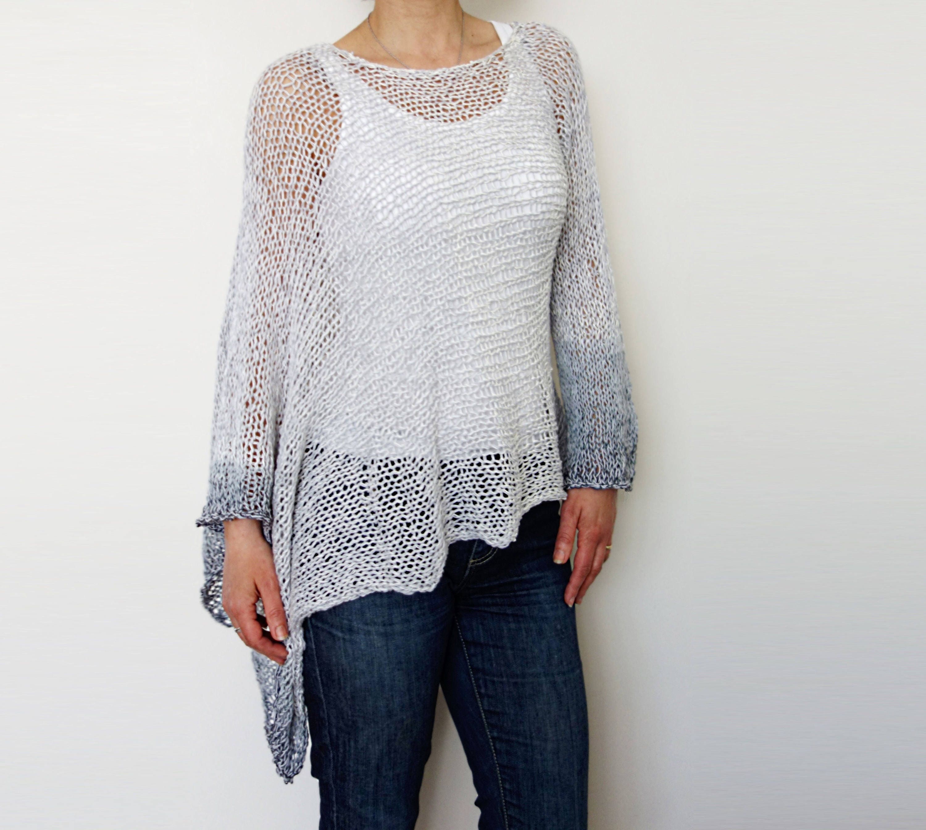 Sweater Knitting PATTERN Stowe Asymmetrical Sweater Ombres