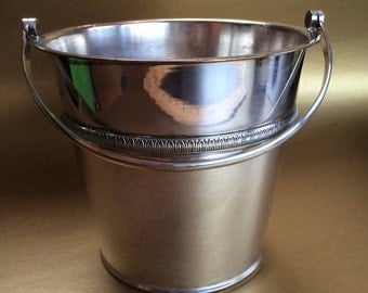 Vintage Silverplate Ice Bucket Barware Mid Century Hallmarked Cooler