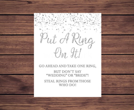 Put a Ring on it Bridal Game, Don't Say Bride Game, Silver Confetti ...