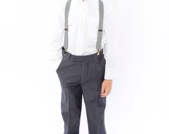 Light Gray Suspenders -- Baby Suspenders, Toddler Suspenders, Boy Suspenders, Adult Suspenders