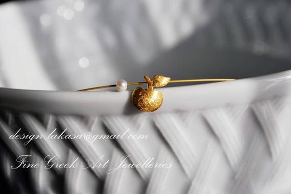 Apple forbidden fruit necklace with pearl sterling silver goldplated handmade jewellery girlfriend birthday best ideas gift anniversary love