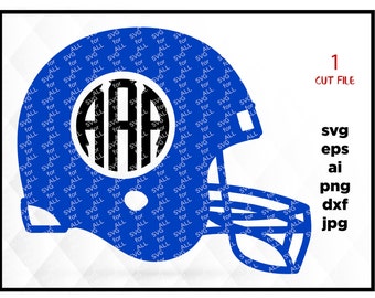 Football Helmet monogram frame SVG, Football SVG, monogram frame, Football Cut Files, Cricut Cutting Files, Silhouette Cut Files, Svg Files