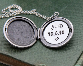 Locket Necklace, Personalized Locket, Initial Locket Necklace, Personalized Necklace, Monogram Necklace, Date Necklace, Anniversary Necklace