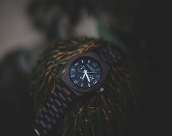 Personalize watch, wooden man watch, Custom Engraved Wooden Watch, Black Mens watch, handmade watch, custom engraving, custom watch, watch