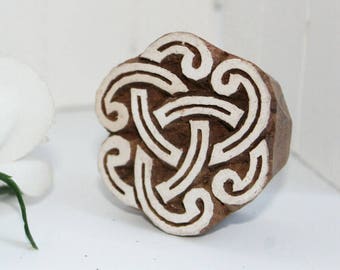 hand-carved Indian Holzstempel Cloud Mandala