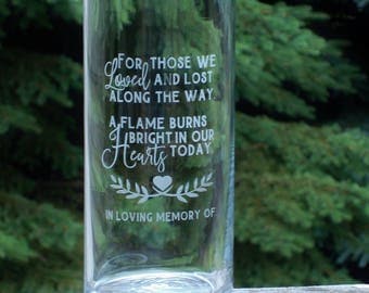 Engraved Personalized Wedding Memorial Remembrance Gift | Keepsake Memory Vase | Condolence Sympathy Gift | Floating Candle Memorial