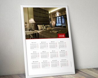 2018 Poster Wall Photo Calendar Template (KJP-W11) Size: A0, A1, A2