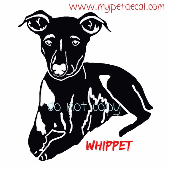 WHIPPET decal | FREE shipping | decals for Yeti tumblers, cars, laptops, devices etc | wall decals upon request