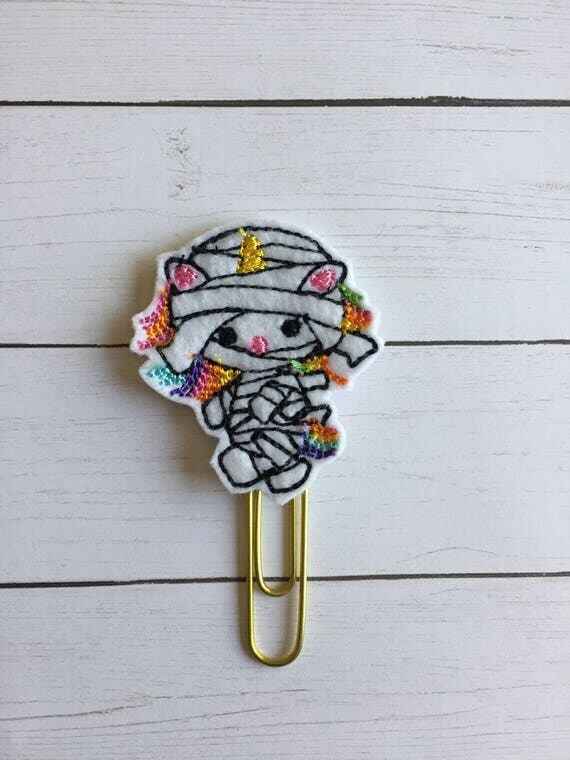 Unicorn Mummy planner Clip/Planner Clip/Bookmark. Halloween planner clip. Halloween unicorn planner clip. Unicorn planner clip. Mummy clip