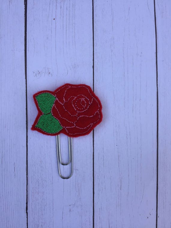 Red Rose Planner Clip/Planner Clip/Bookmark. Rose Planner Clip. Rose Gold Planner Clip. Flower Planner Clip. Floral Planner Clip