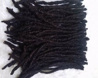 131 Brown Dread Lock Extensions 100% Human Hair 8 1/2 inches - 10 inches Long (Donated)