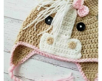 Handmade crochet Horse hat
