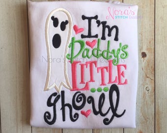 Little Girl's Halloween shirt, I'm Daddy's Little Ghoul, Daddy's Little Girl Halloween top, Girl's Halloween saying for toddlers