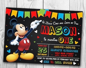 Mickey Mouse Invitation - Mickey Mouse Birthday Invitation - Mickey Mouse Birthday Party - Mickey Mouse Printables