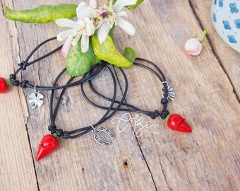 Good luck bracelet with Chili-ideal gift for her, friends