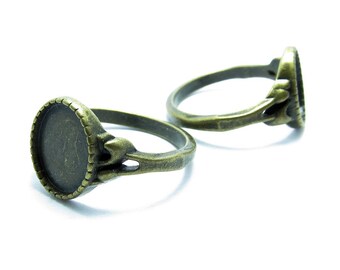 BAGUE CHEVALIERE SUPPORT CABOCHON BRONZE T52