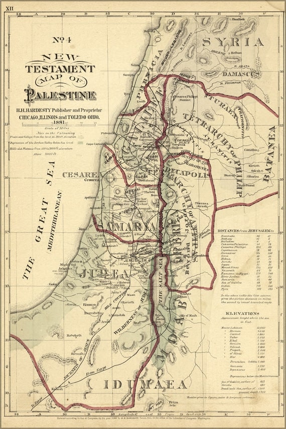 Poster Many Sizes Available New Testament Map Palestine