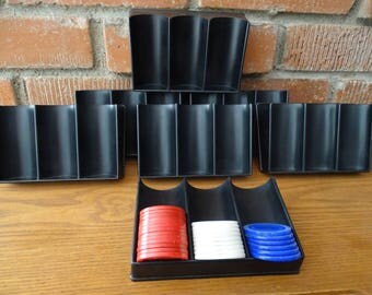Vintage Poker Chip Rack, Poker Chip Holder, Pacific Game Co Hollywood, Individual Chip Rack, Perfect for Poker Nights, Game Accessory Tray