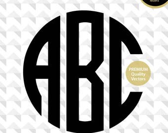 SALE - Circle Monogram Font Svg Set, Cut files, Digital letter svg, Cutting files, Svg font, Cricut letters, silhouette dxf INSTANT DOWNLOAD