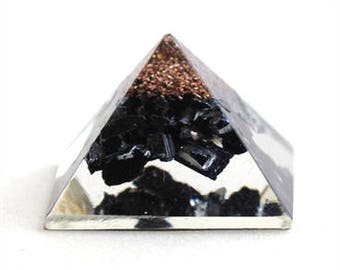 Black Tourmaline Crystal Orgone Pyramid