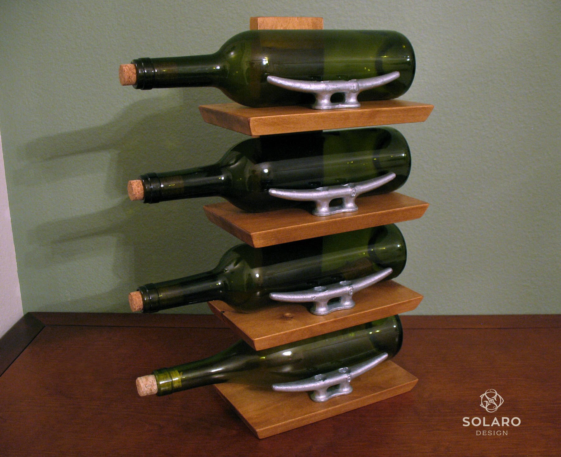 Nautical Wine Rack 4 Shelves Maple