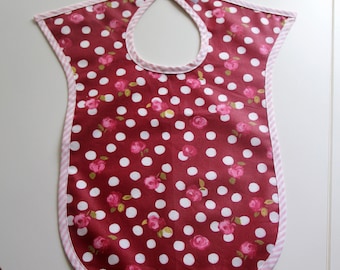 large bib made of coated canvas