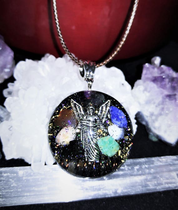 All Chakra Crystals and Herkimer Diamond Archangel Orgone Necklace,EMF Protection,Reiki,Jewelry for the Soul,Starseed Jewelry,Chakra Healing