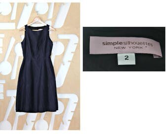 Designer Silk Dress Cocktail Sleeveless Summer dress Navy A line dress Natural Boho Preppy Ramie Reception Party dress Formal Festival