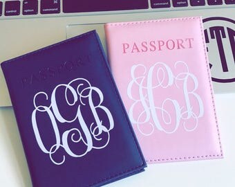 New monogram passport cover, passport holder, customized gifts, monogrammed cover, personalized gift, bachelorette gift, destination wedding