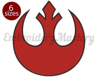 Star Wars REBEL ALLIANCE logo machine embroidery design. Star Wars machine embroidery. Instant download - 6 Sizes