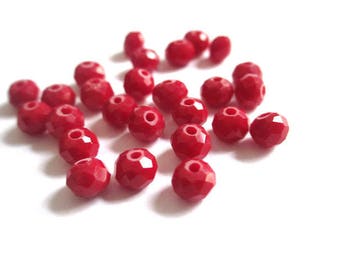10 Red 6x5mm faceted rondelle Crystal beads